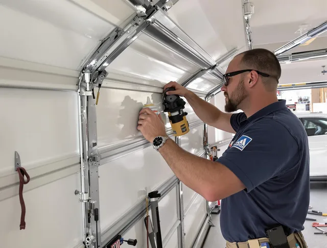 Largo Garage Door Repair technician quieting a noisy garage door in Largo