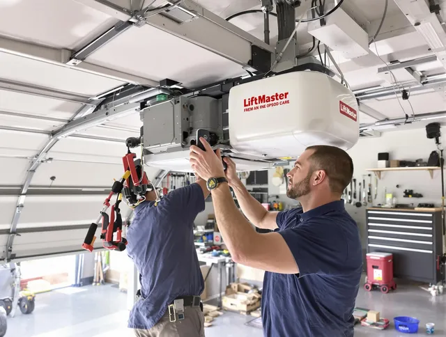 Largo Garage Door Repair technician performing advanced diagnostics on garage opener in Largo