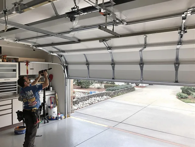 Garage door track repair service by Largo Garage Door Repair in Largo